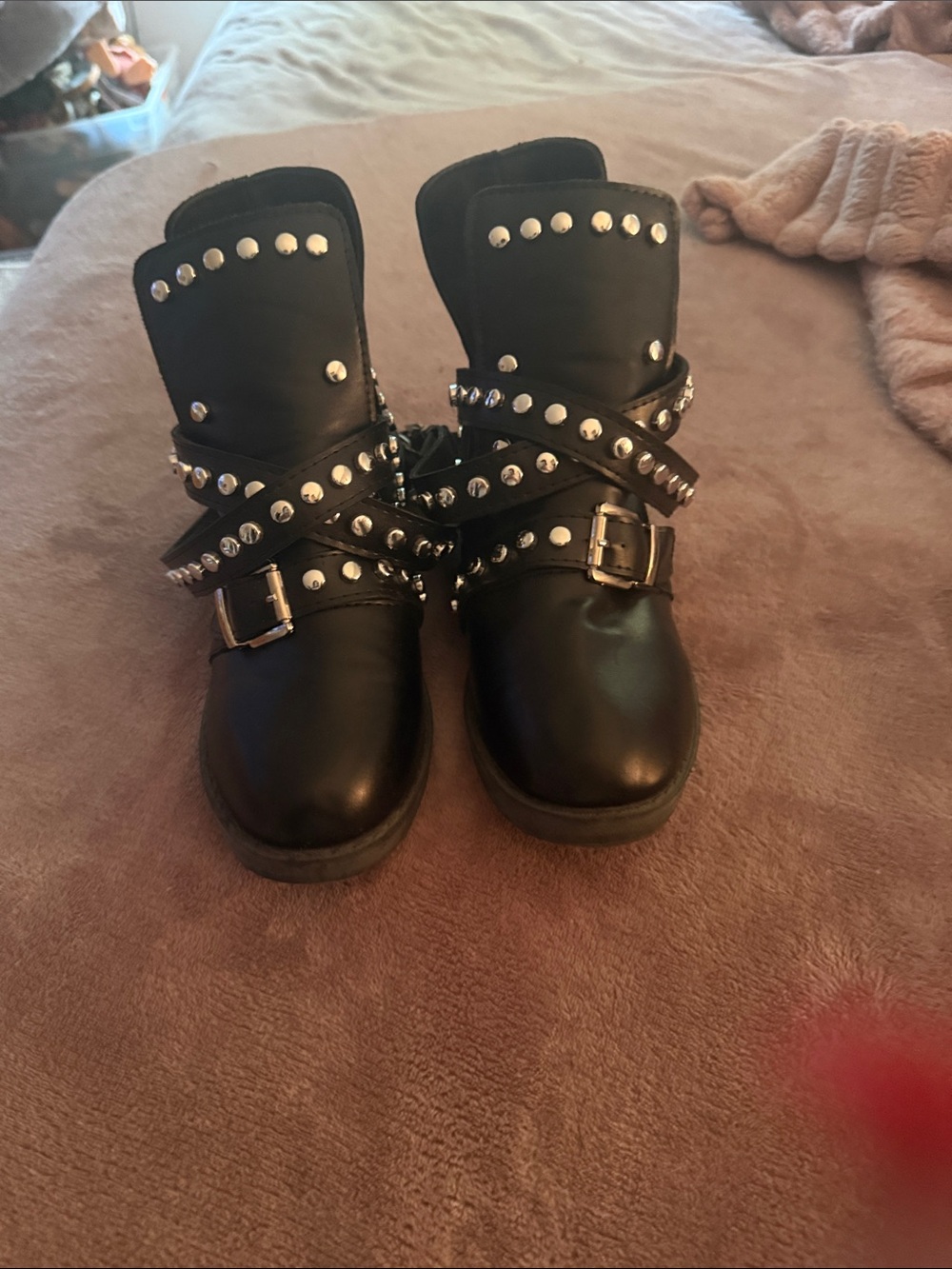 Black with silver studs
